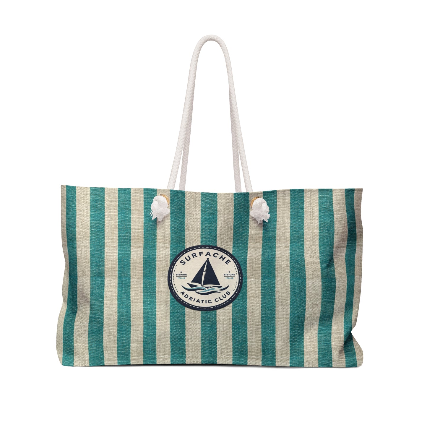 Surfache Adriatic Club Striped Weekender Bag — Surf & Sail Logo Tote