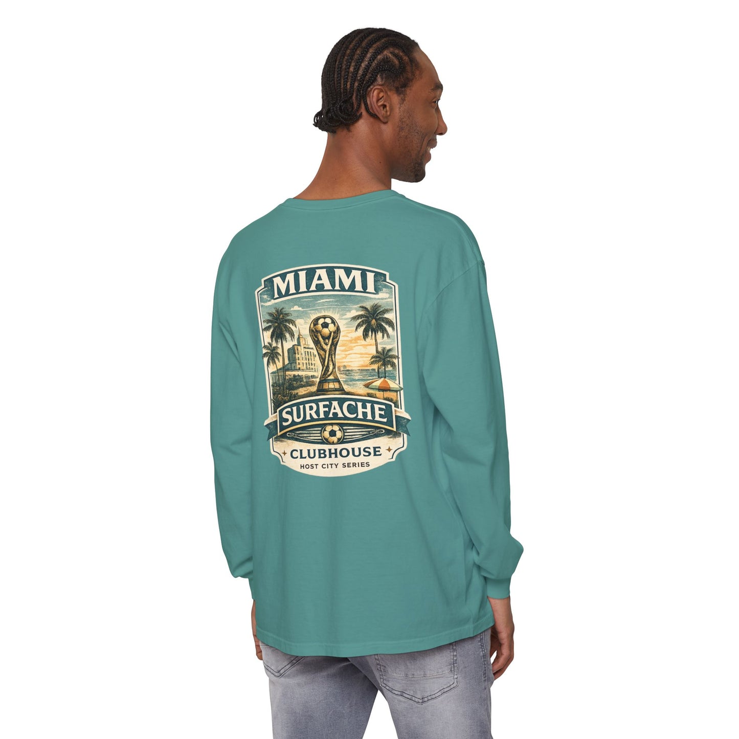 Miami Surfache Long Sleeve Tee — Surf Clubhouse Graphic Shirt