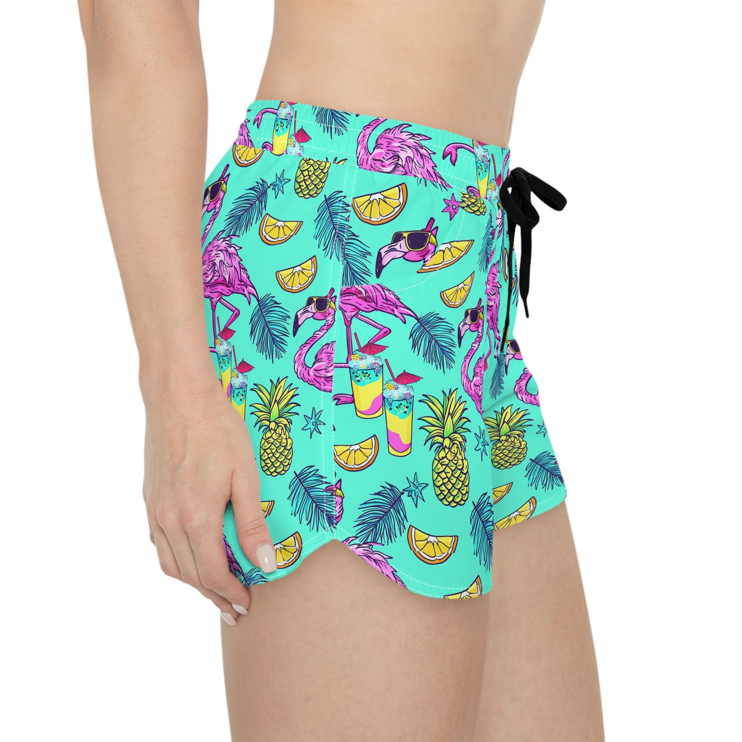 Flamingo Party Surface Beach Volleyball Club Cover Up Women's Casual Shorts (AOP)