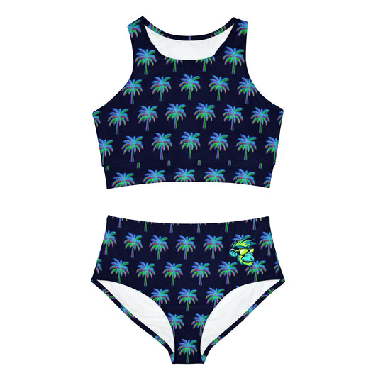 Mascot Surface Beach Volleyball Club Neon Palm Sporty Bikini Set