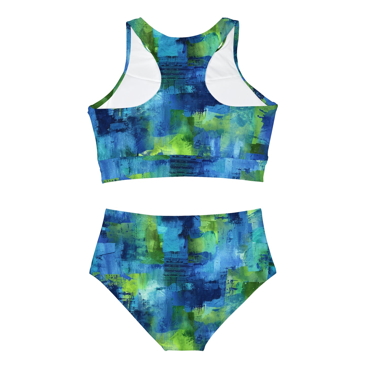 Mascot Surface Beach Volleyball Club Neon Palm Sporty Bikini Set