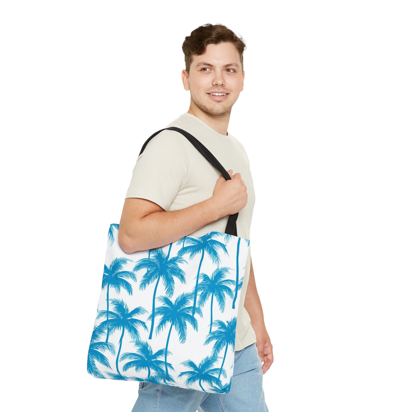 Cyan Palm Travel Tote Bag