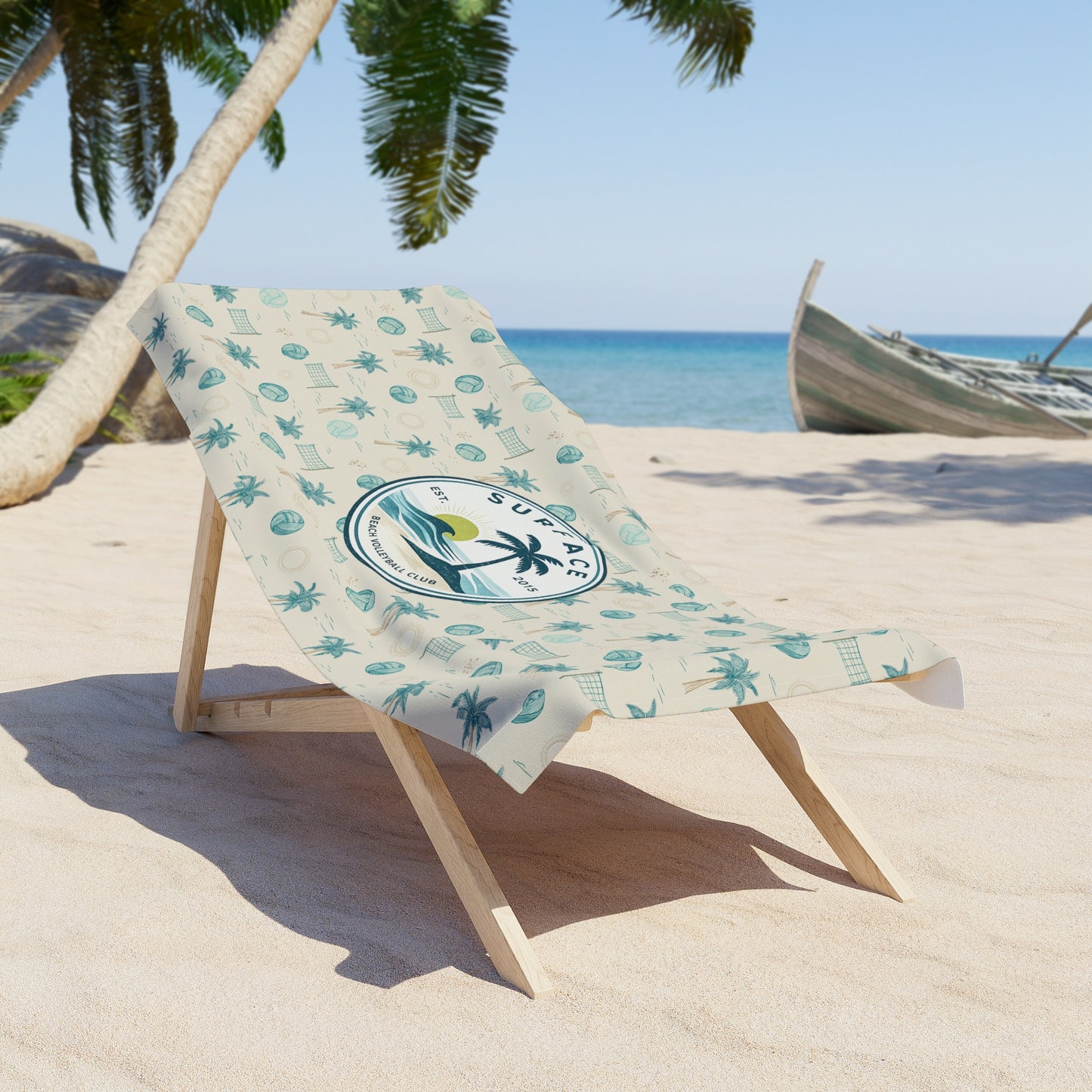 Surface Surf Club Palm Tree Beach Towel