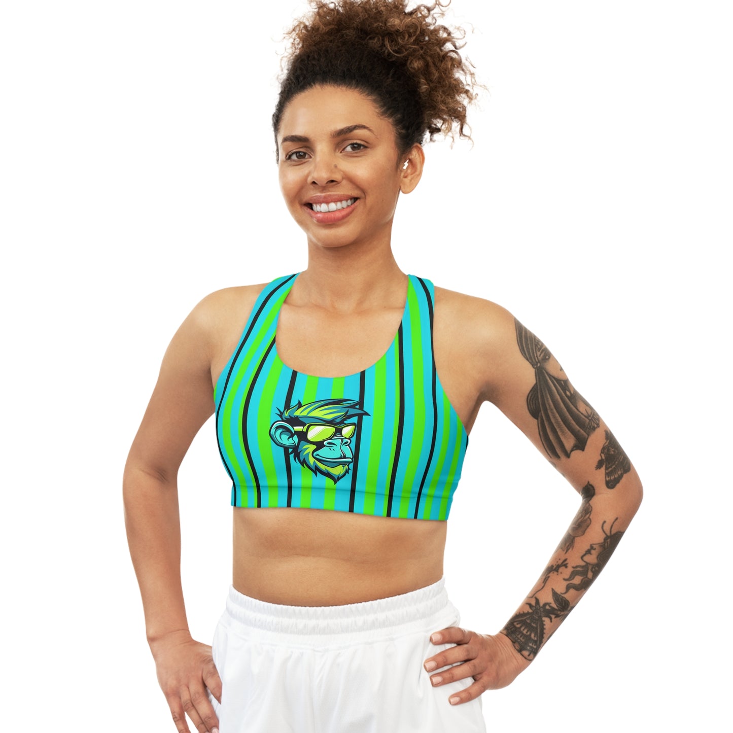 Surface Beach Volleyball Club Striped Seamless Sports Bra (AOP)