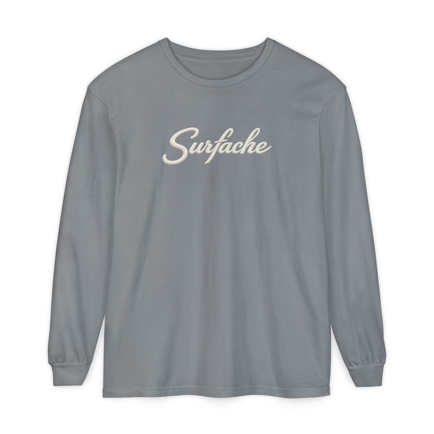 Surfache Long Sleeve T‑Shirt — Coastal Bird Patch Graphic