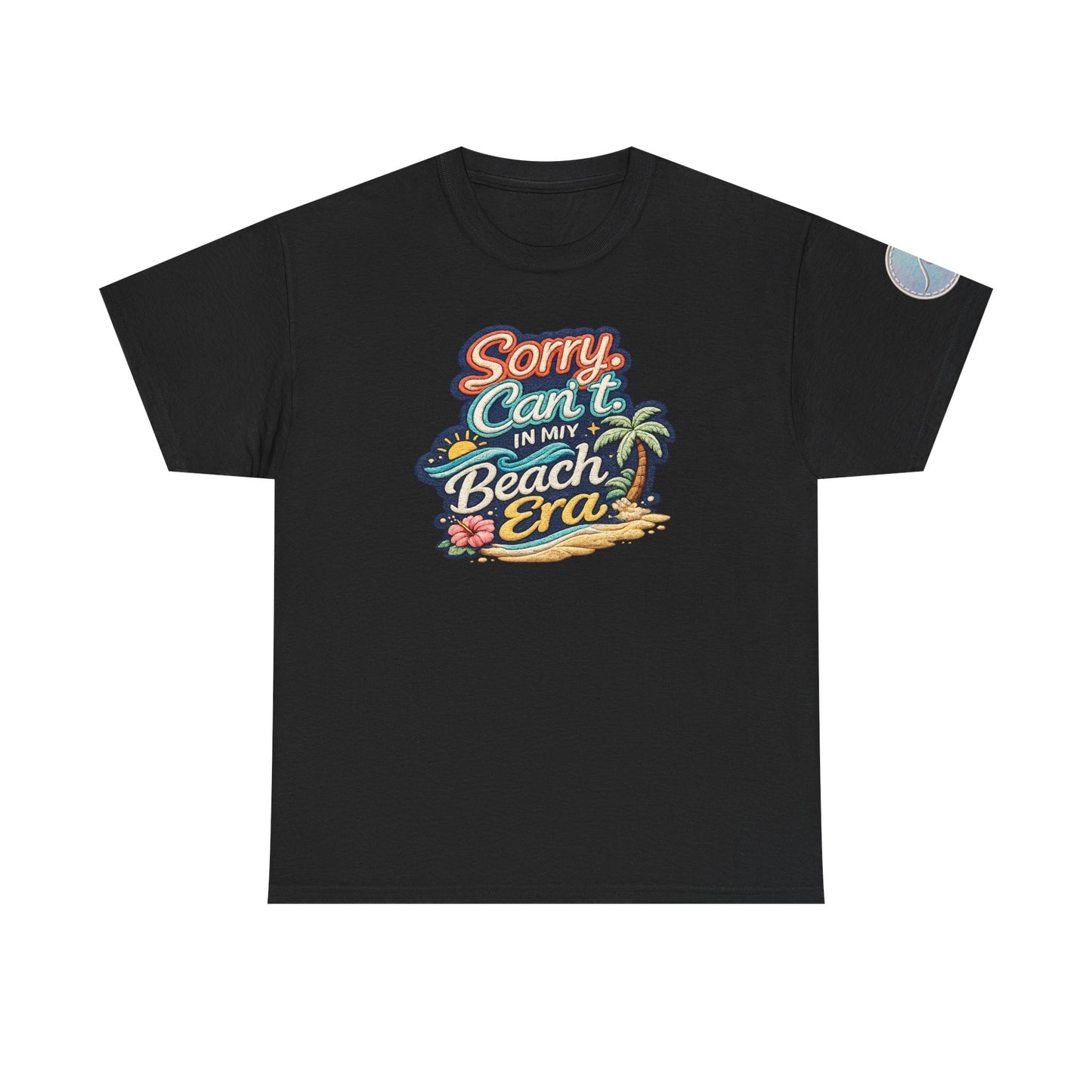 Sorry Can't, In My Beach Era — Retro Tropical Palm Beach Vacation T‑Shirt