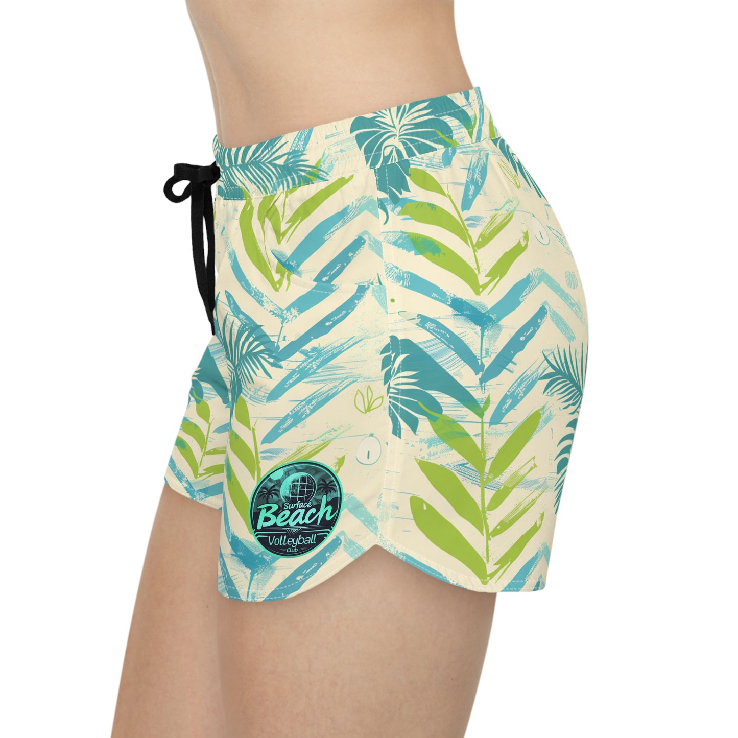 Floral Icon Surface Beach Volleyball Club Cover Up Women's Casual Shorts (AOP)