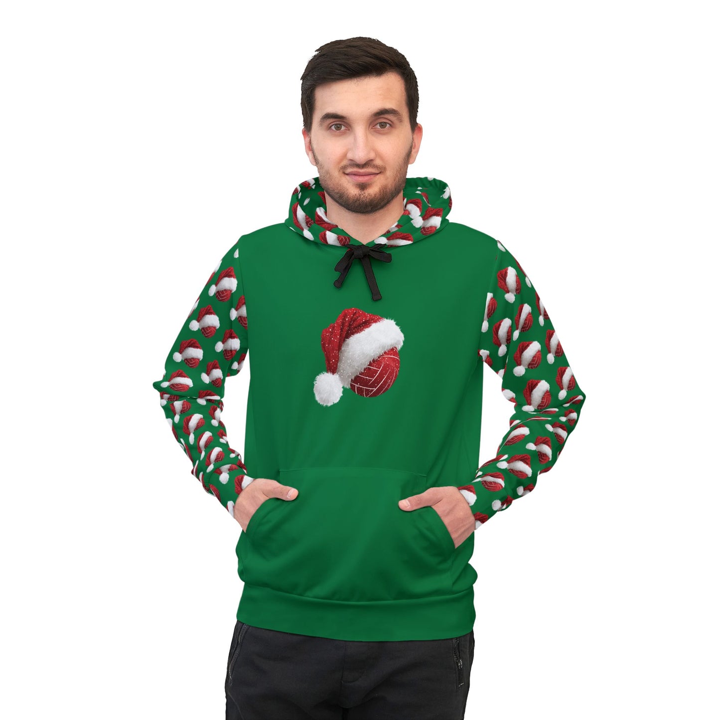 Santa Hat Volleyball Sublimated Designer Athletic Hoodie