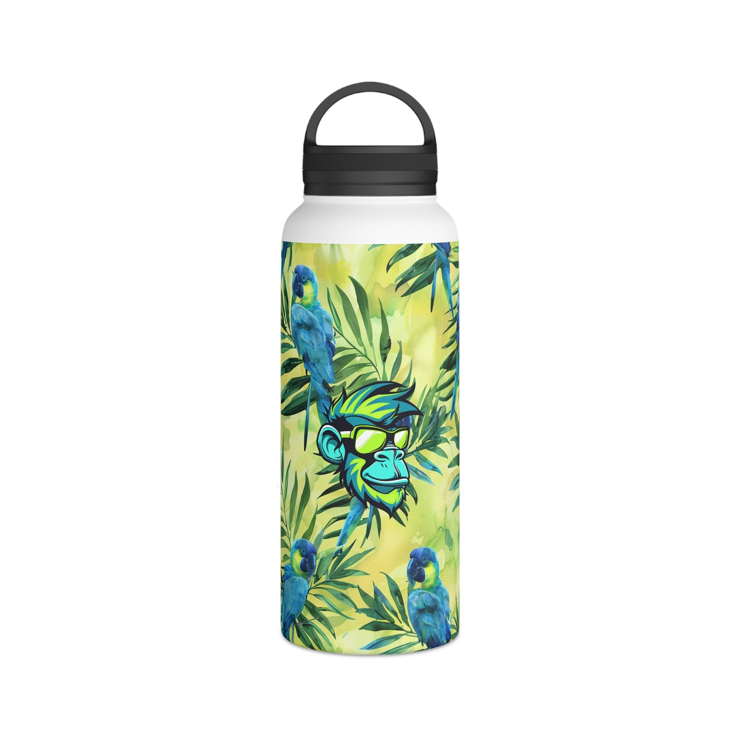 Mascot Surface Beach Volleyball Club Stainless Steel Water Bottle, Handle Lid