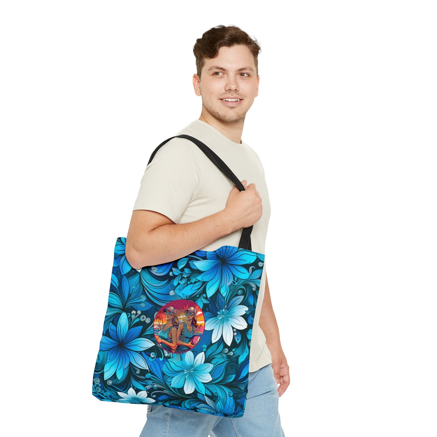 Surface Beach Volleyball Floral Logo Tote Bag (AOP)