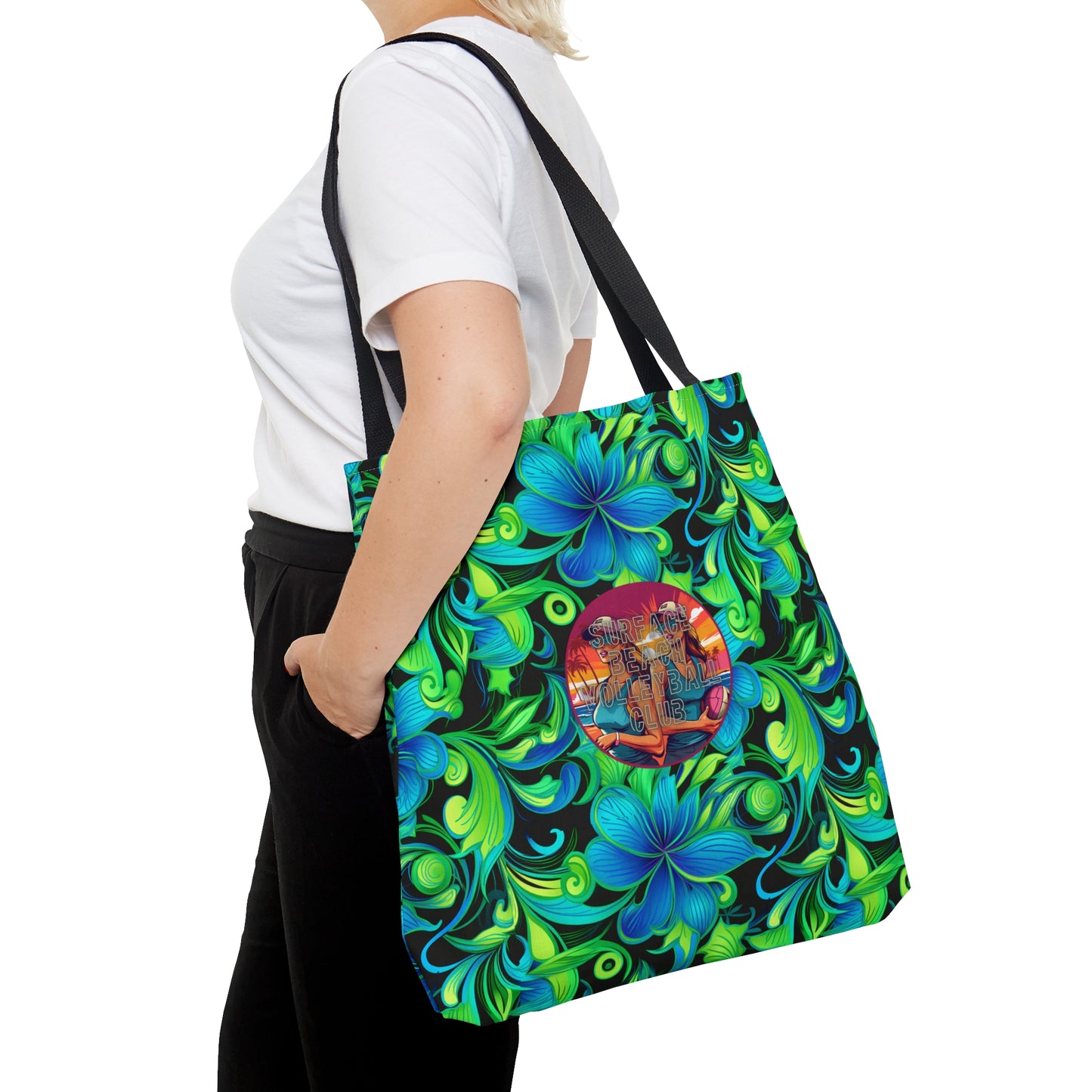 Surface Beach Volleyball Floral Logo Tote Bag (AOP)