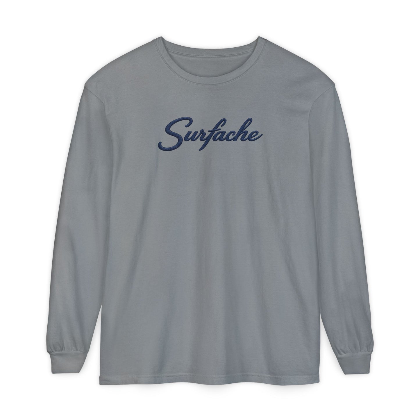 Surfache Long Sleeve T-Shirt — Script Logo Front & Wave Patch Back