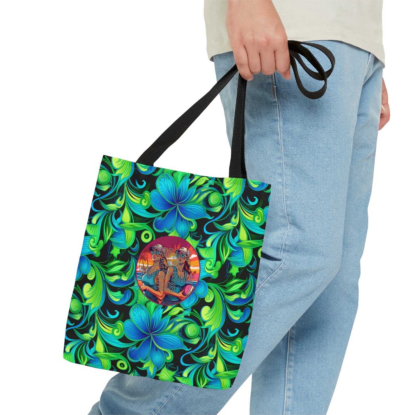 Surface Beach Volleyball Floral Logo Tote Bag (AOP)