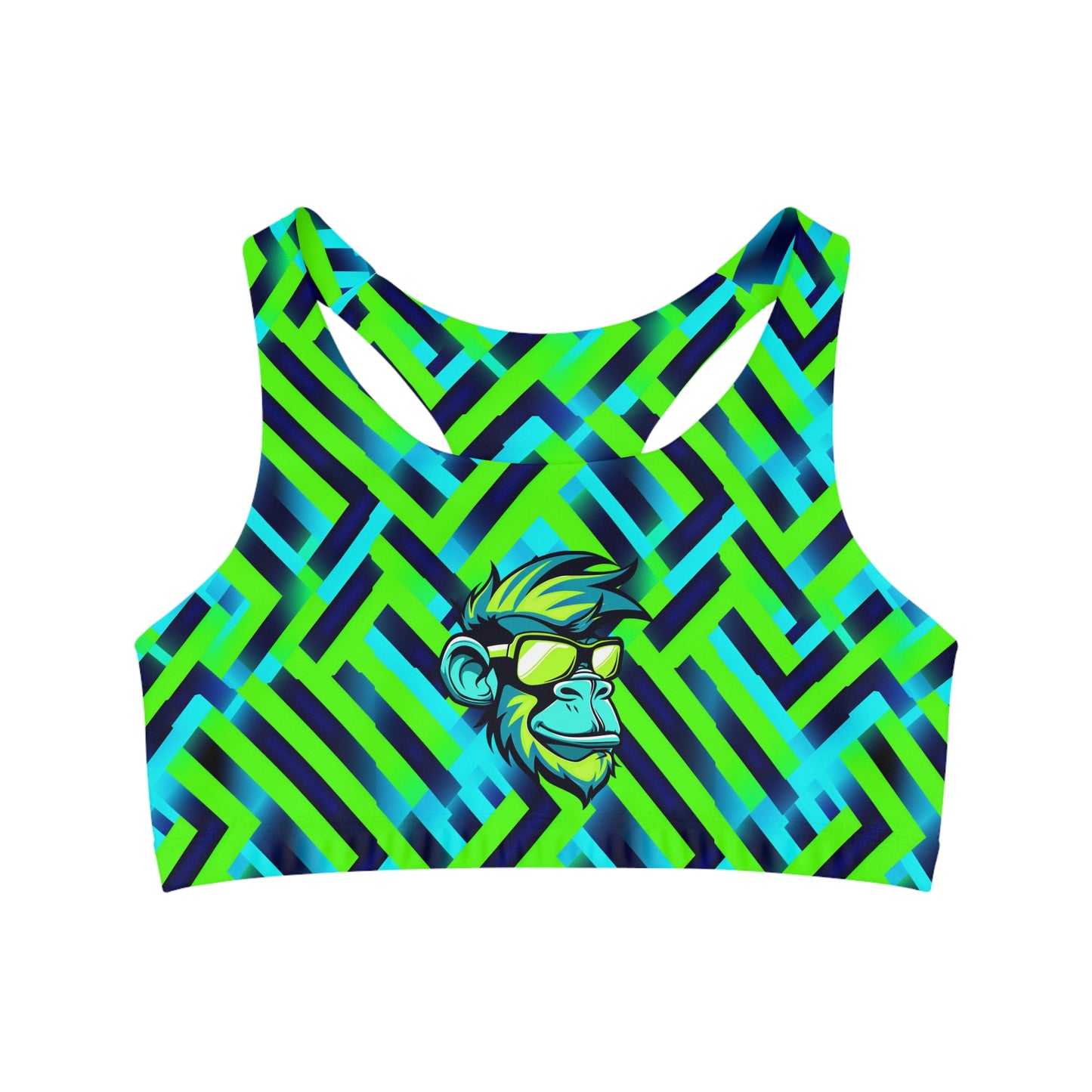 Surface Beach Volleyball Club Geometric Seamless Sports Bra (AOP)