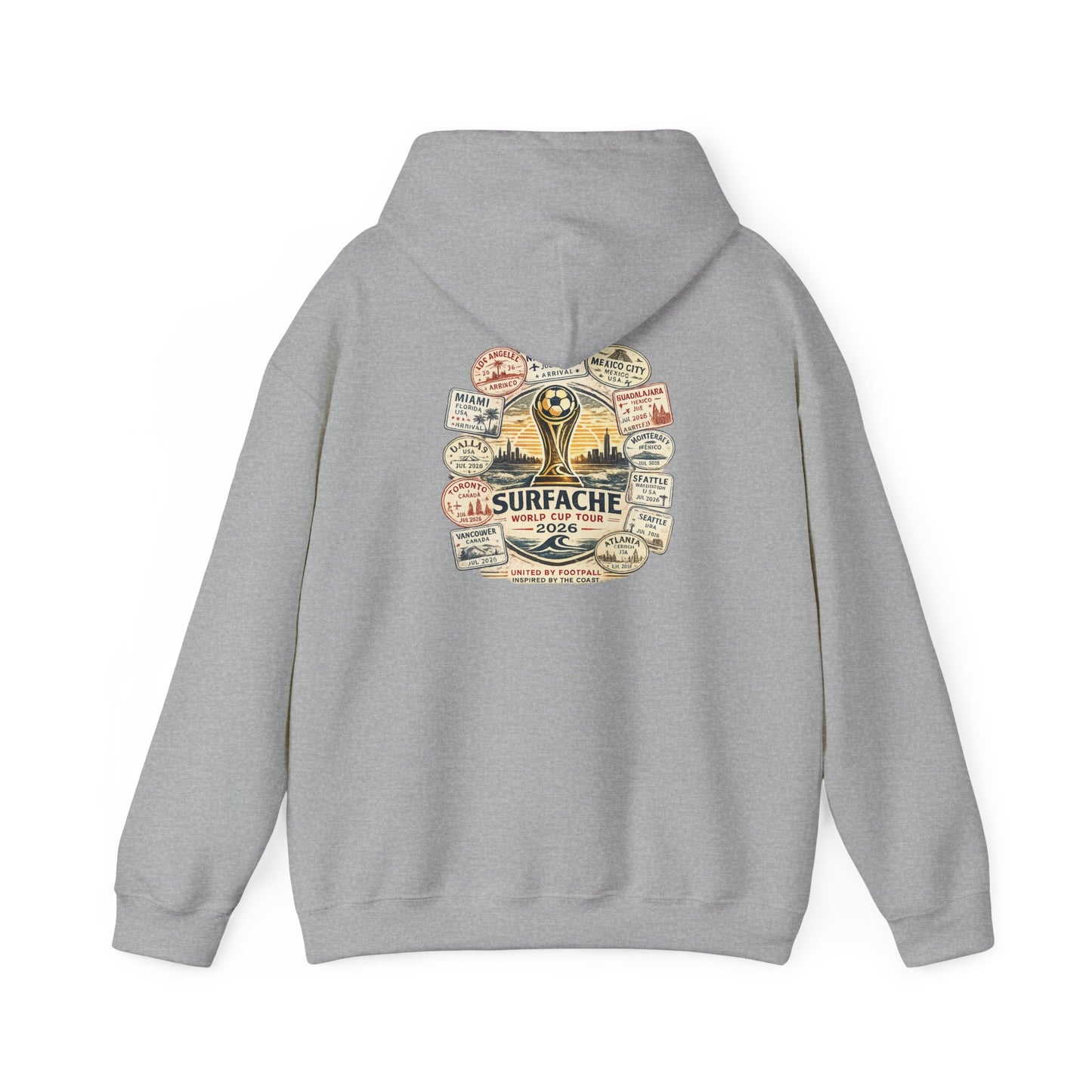 Surfache World Cup Wave Hoodie — Vintage Surf Patch Graphic Hooded Sweatshirt
