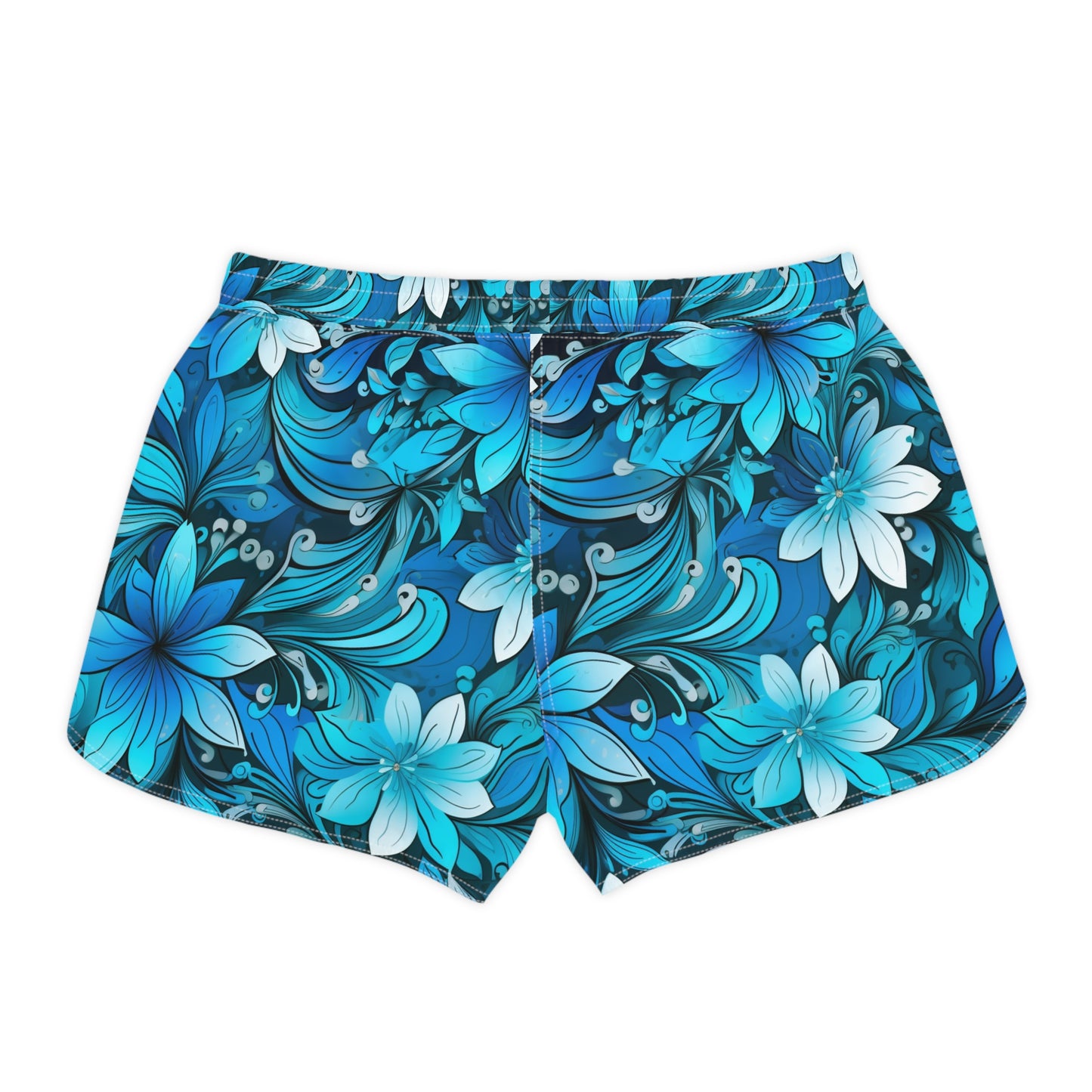 Surface Beach Volleyball Club Cyan Floral Logo Cover Up Women's Casual Shorts (AOP)