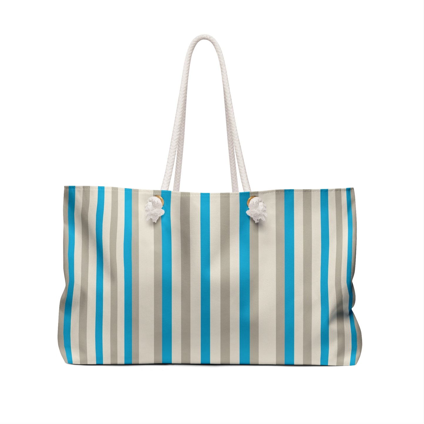 Surfache Striped Nautical Weekender Bag — Beach Tote with Wave Emblem
