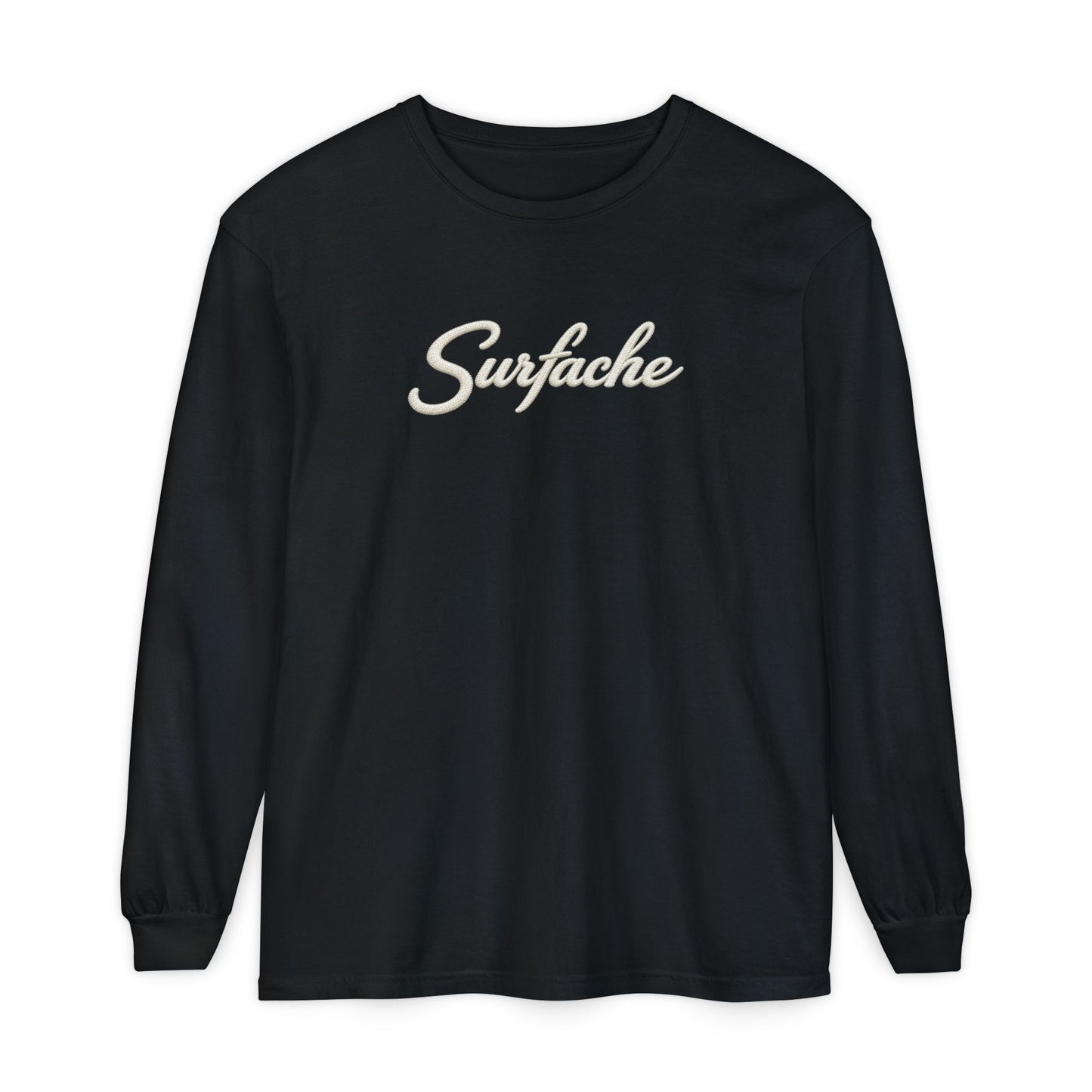 Surfache Long Sleeve T‑Shirt — Coastal Bird Patch Graphic