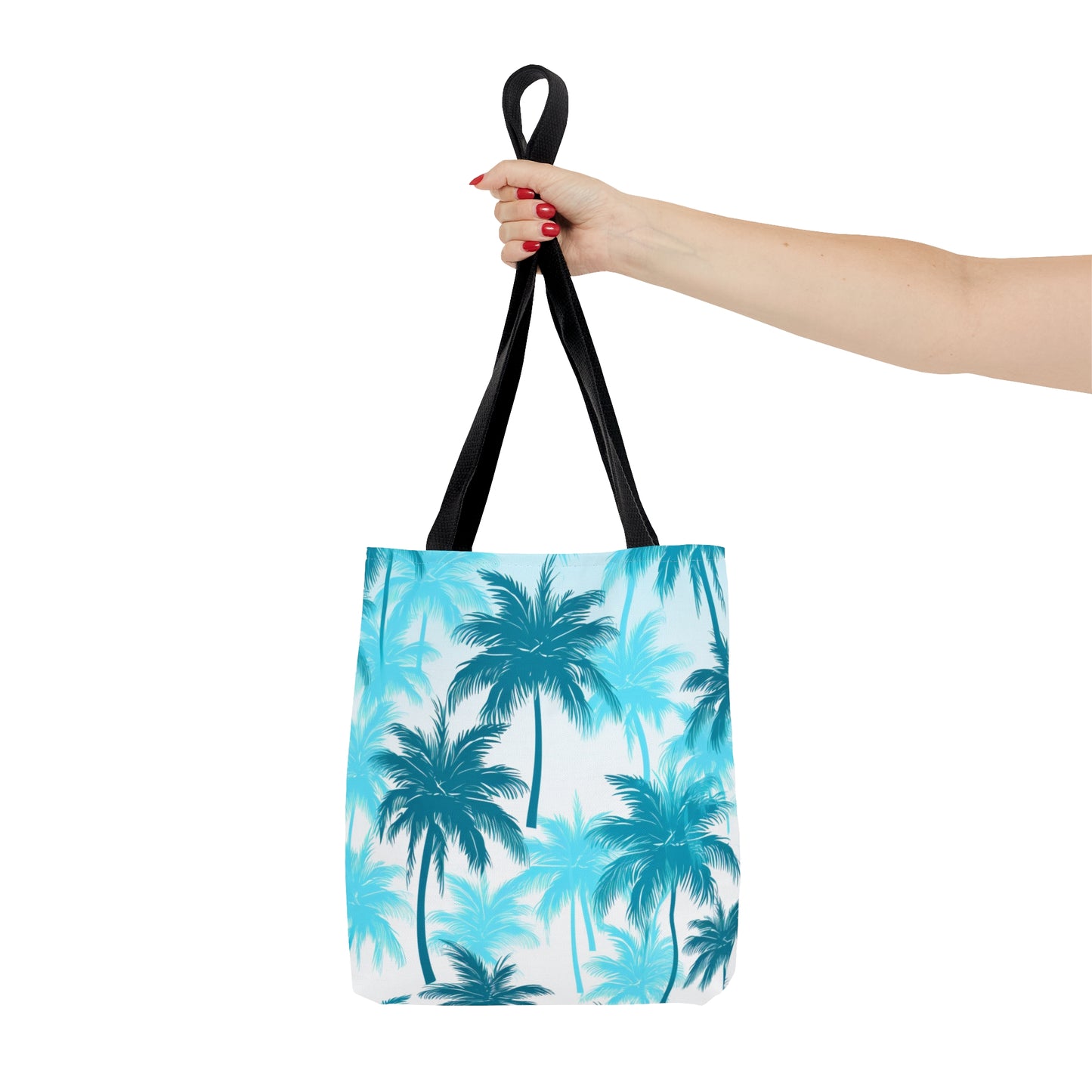 Cyan Palm Tree Travel Tote Bag