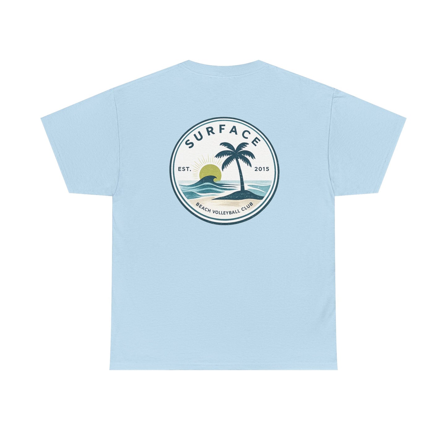 Surface Beach Club T-Shirt — Vintage Palm & Wave Logo Tee