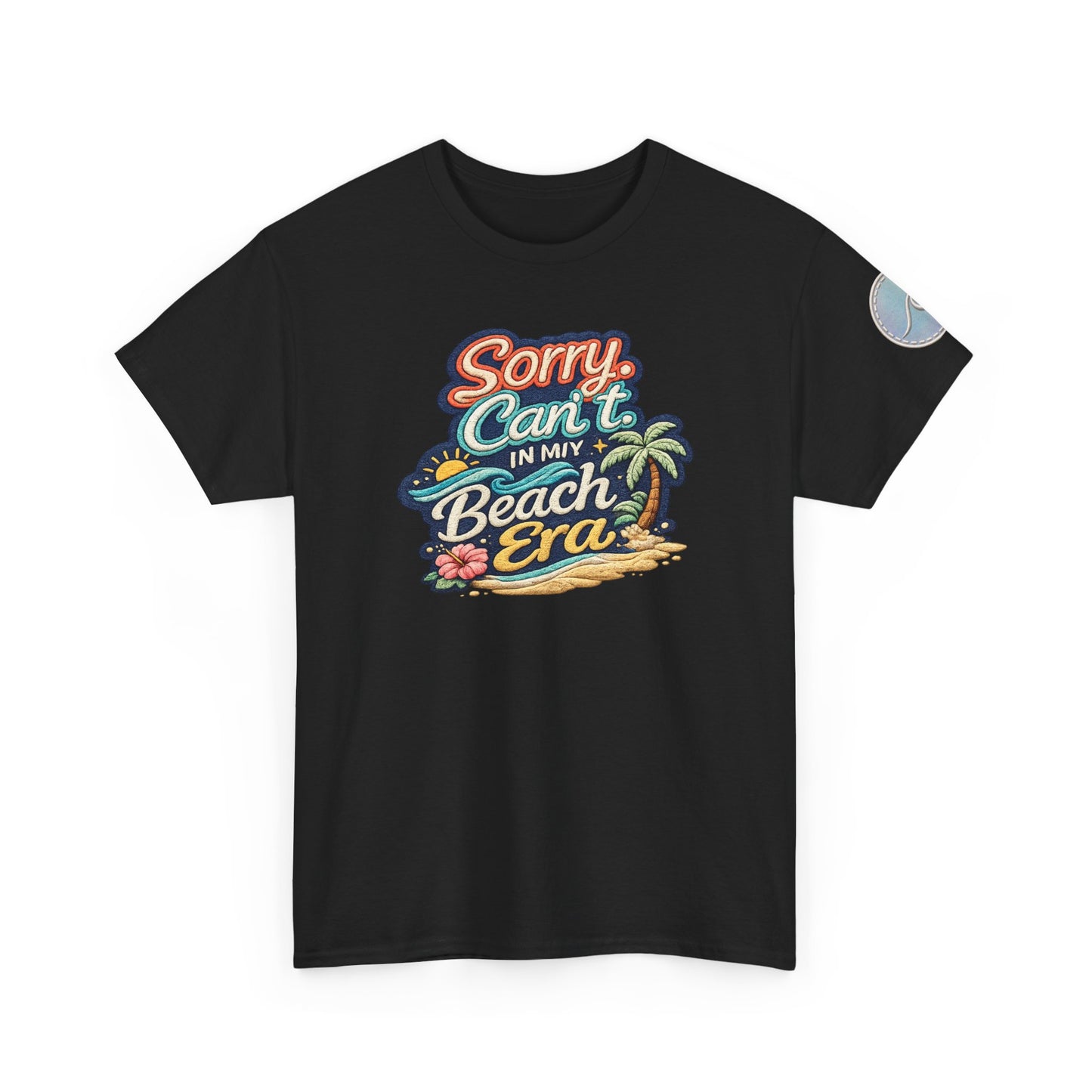 Sorry Can't, In My Beach Era — Retro Tropical Palm Beach Vacation T‑Shirt