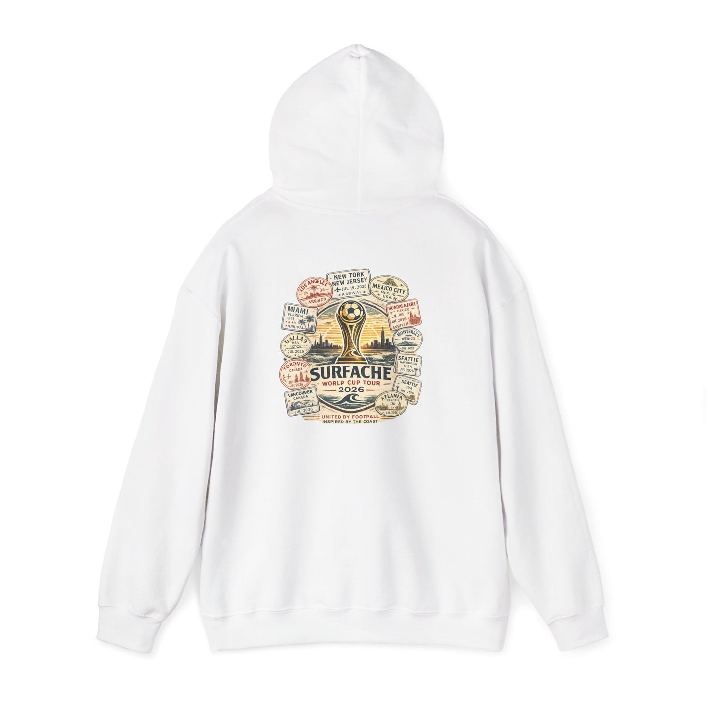 Surfache World Cup Wave Hoodie — Vintage Surf Patch Graphic Hooded Sweatshirt