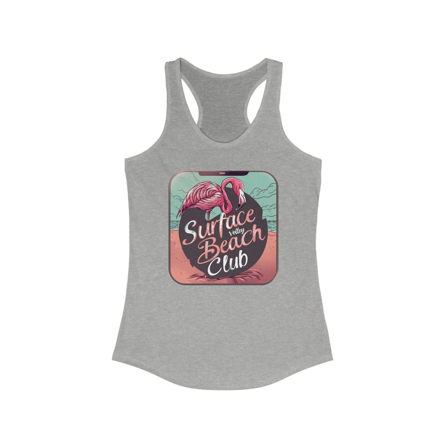 Flamingo Icon Surface Beach Volleball Racerback Tank