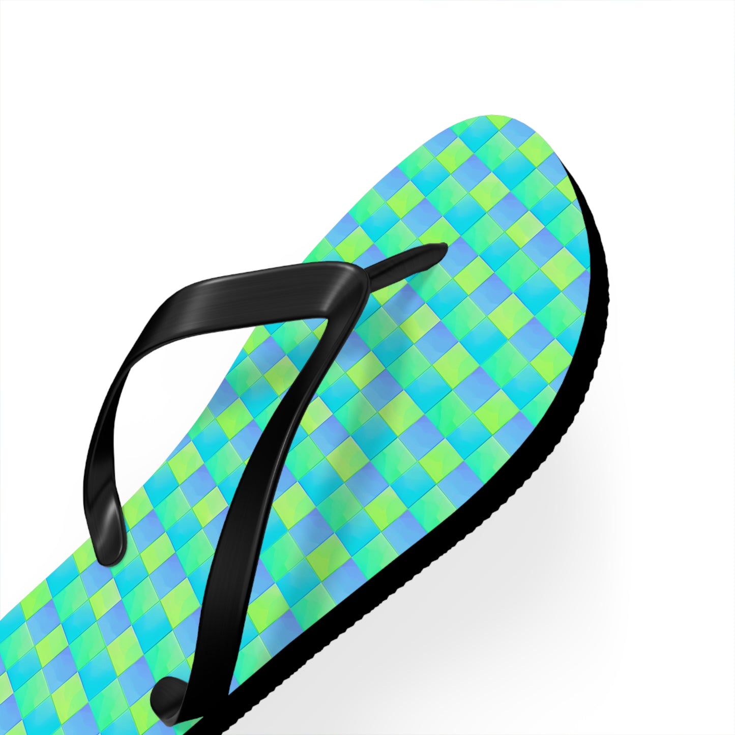 Checkerboard Surface Beach Volleyball Club Designer Flip Flops