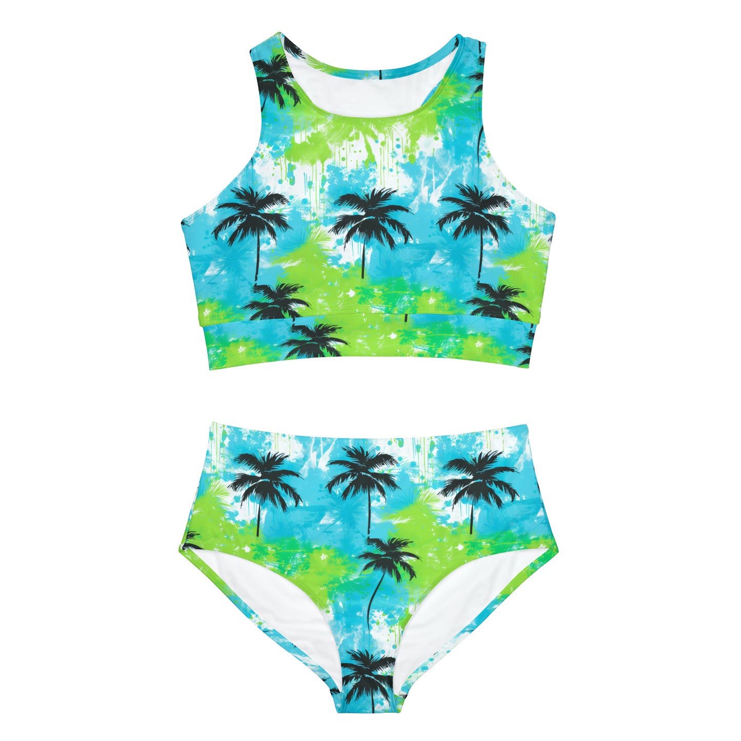 Surface Beach Volleyball Club Neon Palm Sporty Bikini Set