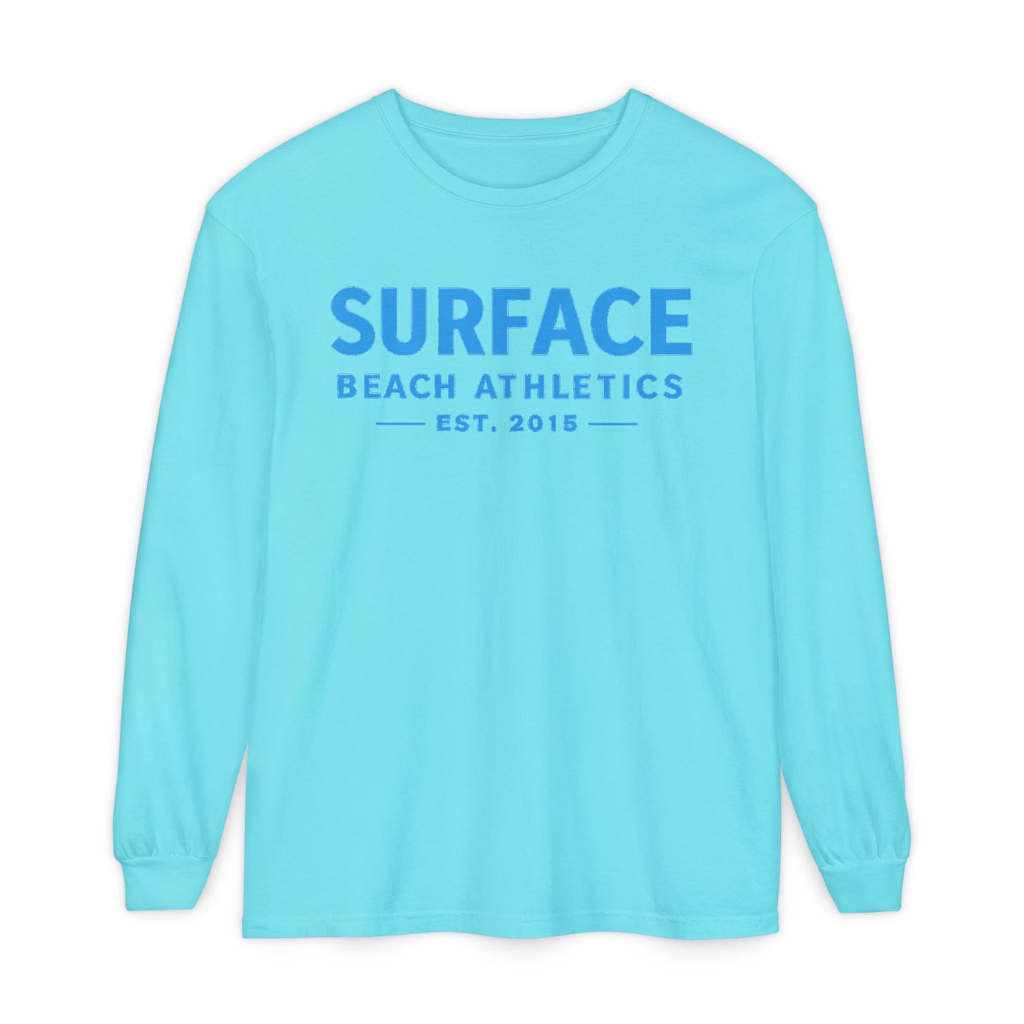 Surface Beach Athletics Long Sleeve Tee — "SURFACE" Graphic Beach Shirt