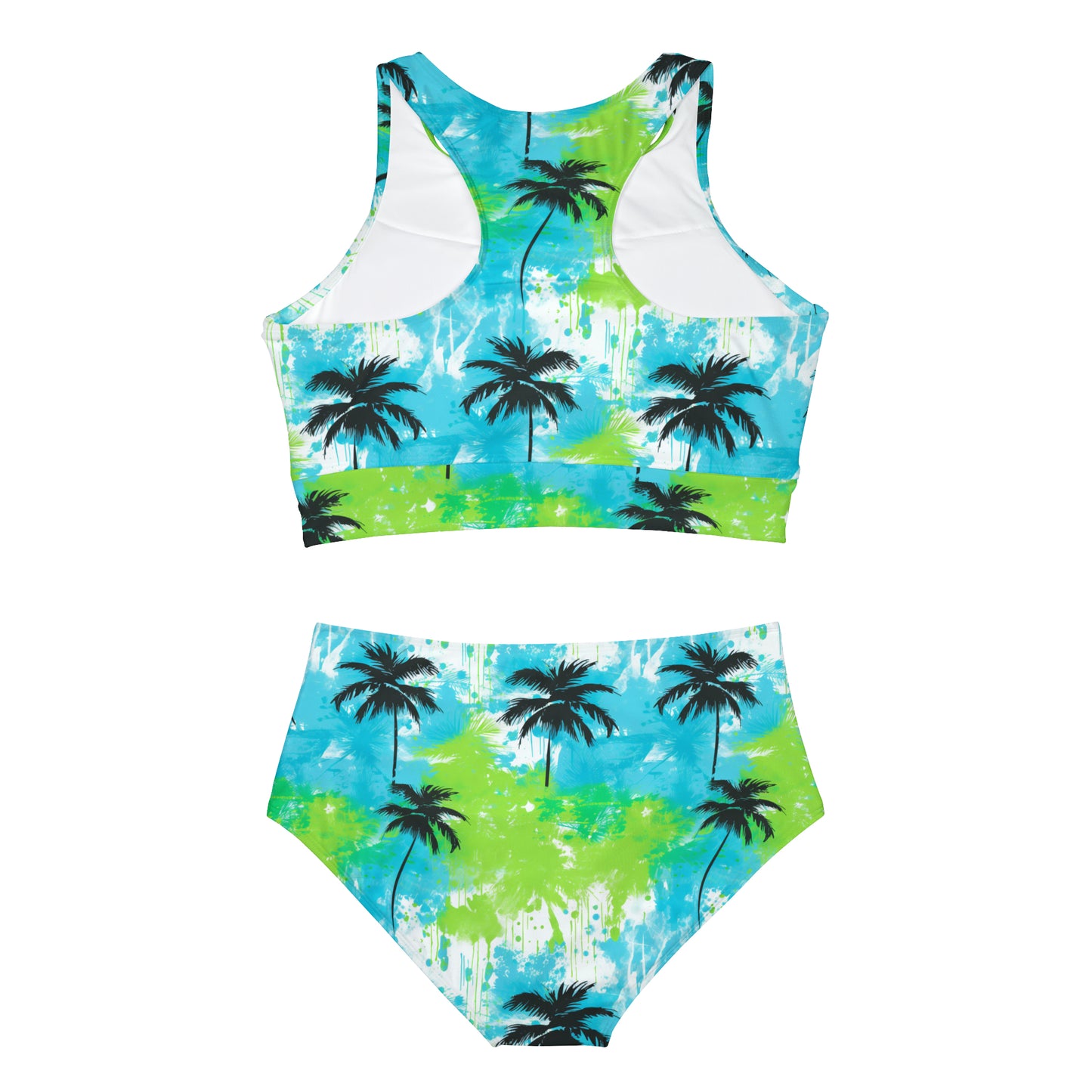 Surface Beach Volleyball Club Neon Palm Sporty Bikini Set