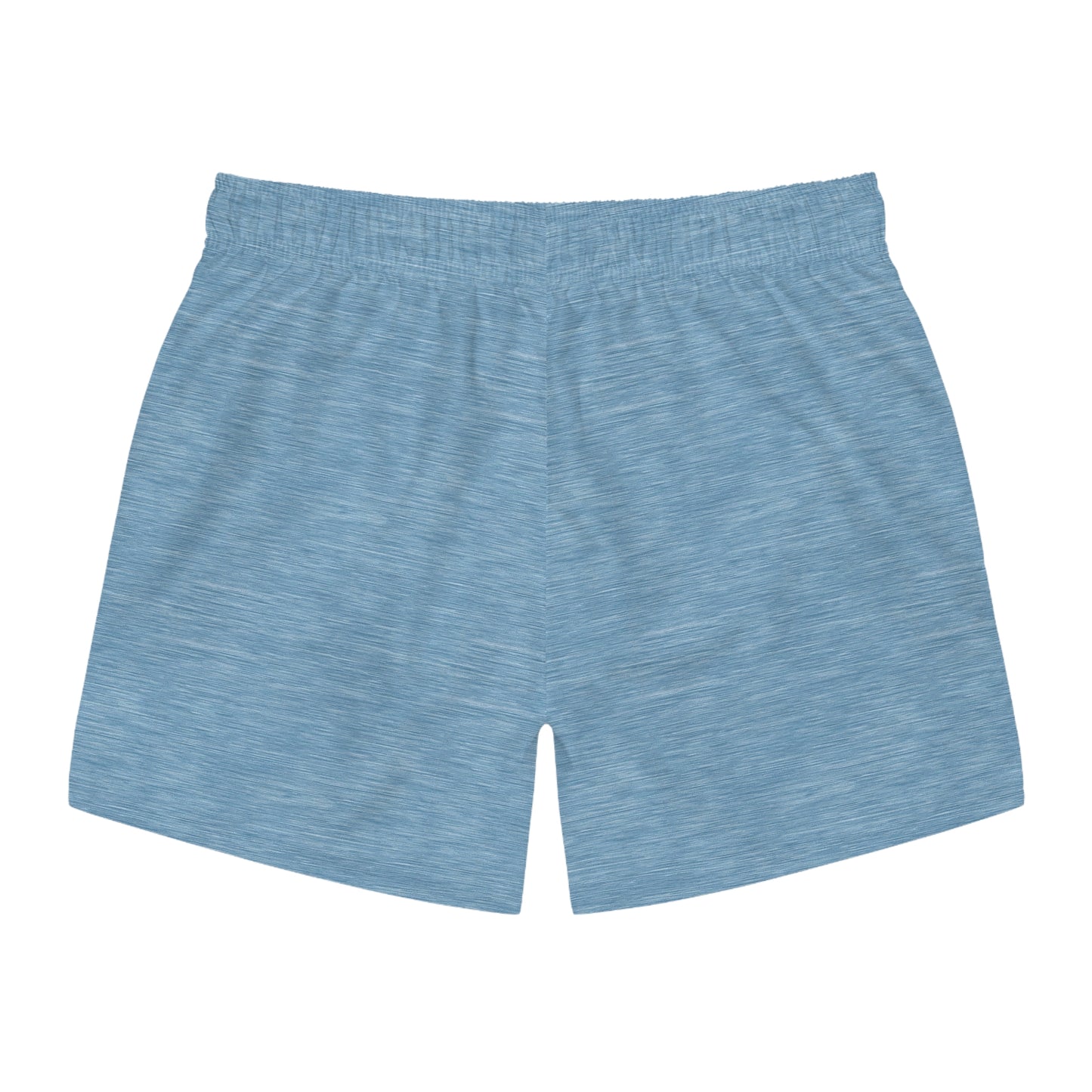 Blue Heather Swim Trunks with Tropical Parrot Patch — Men's Beach Swim Shorts