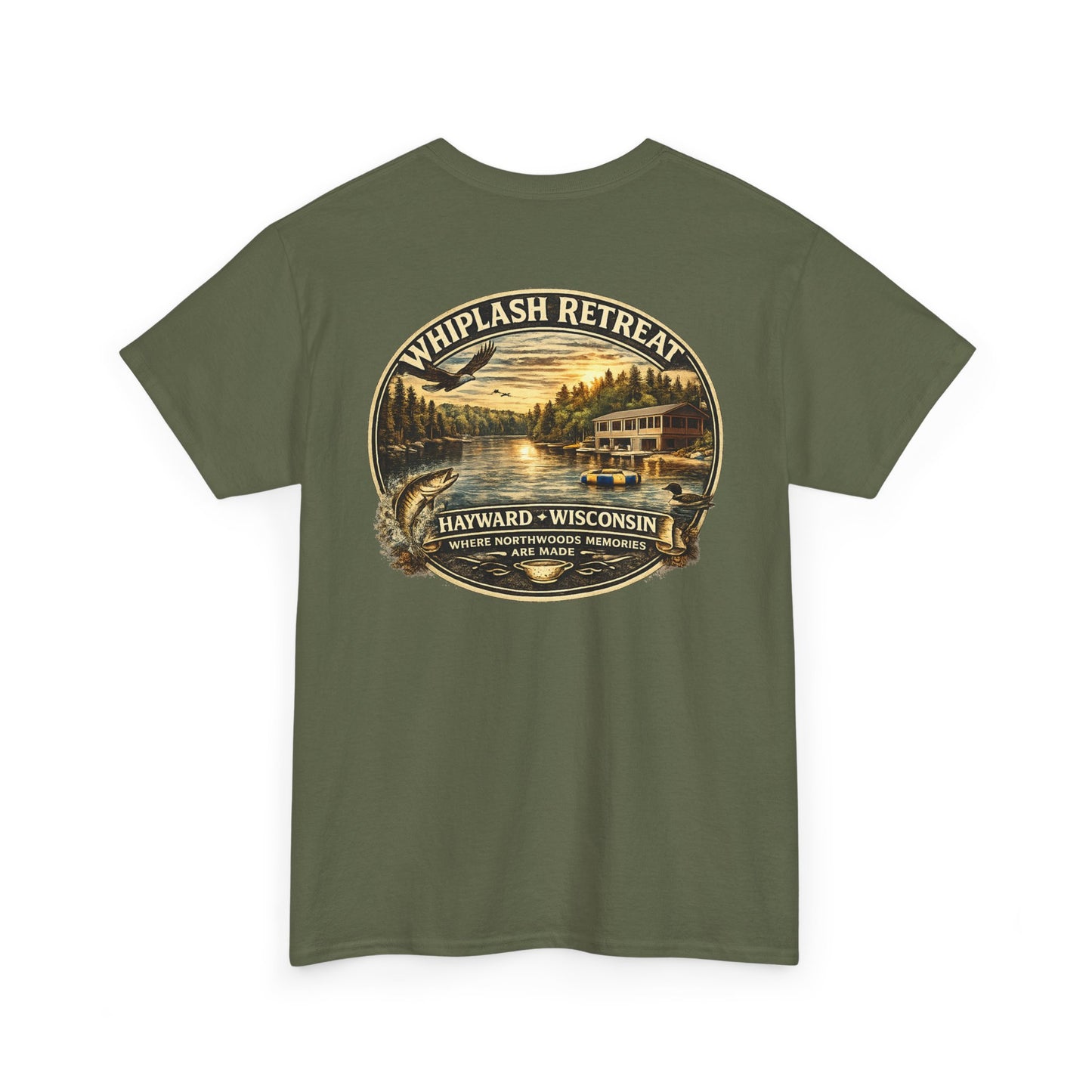 Whiplash Retreat T-Shirt — Vintage Lakeside Hayward Wisconsin Tee