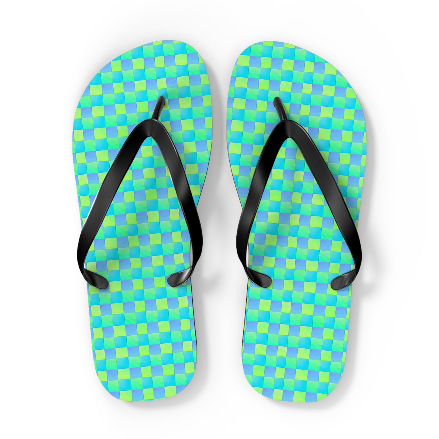 Checkerboard Surface Beach Volleyball Club Designer Flip Flops