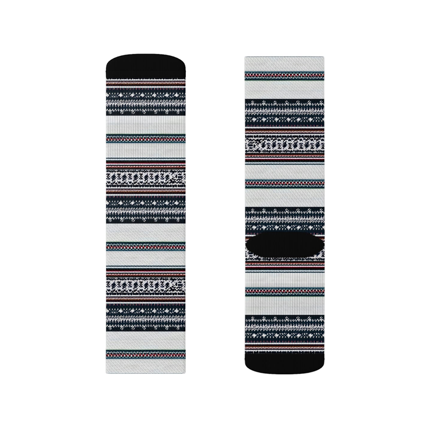 Chalet Collection Striped Breatheable Moisture Wicking Performance Printed Fashion Sublimation Socks