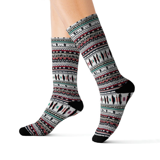 Chalet Collection Breatheable Moisture Wicking Performance Printed Fashion Sublimation Socks