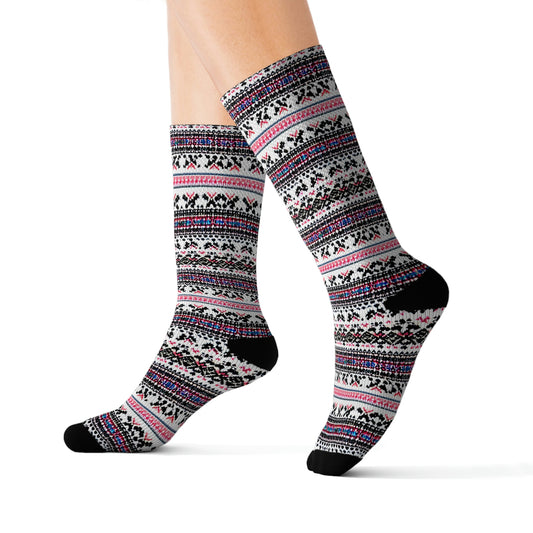 Chalet Collection Breatheable Moisture Wicking Performance Printed Fashion Sublimation Socks