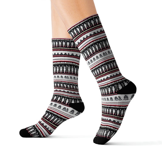 Chalet Collection Breatheable Moisture Wicking Performance Printed Fashion Sublimation Socks
