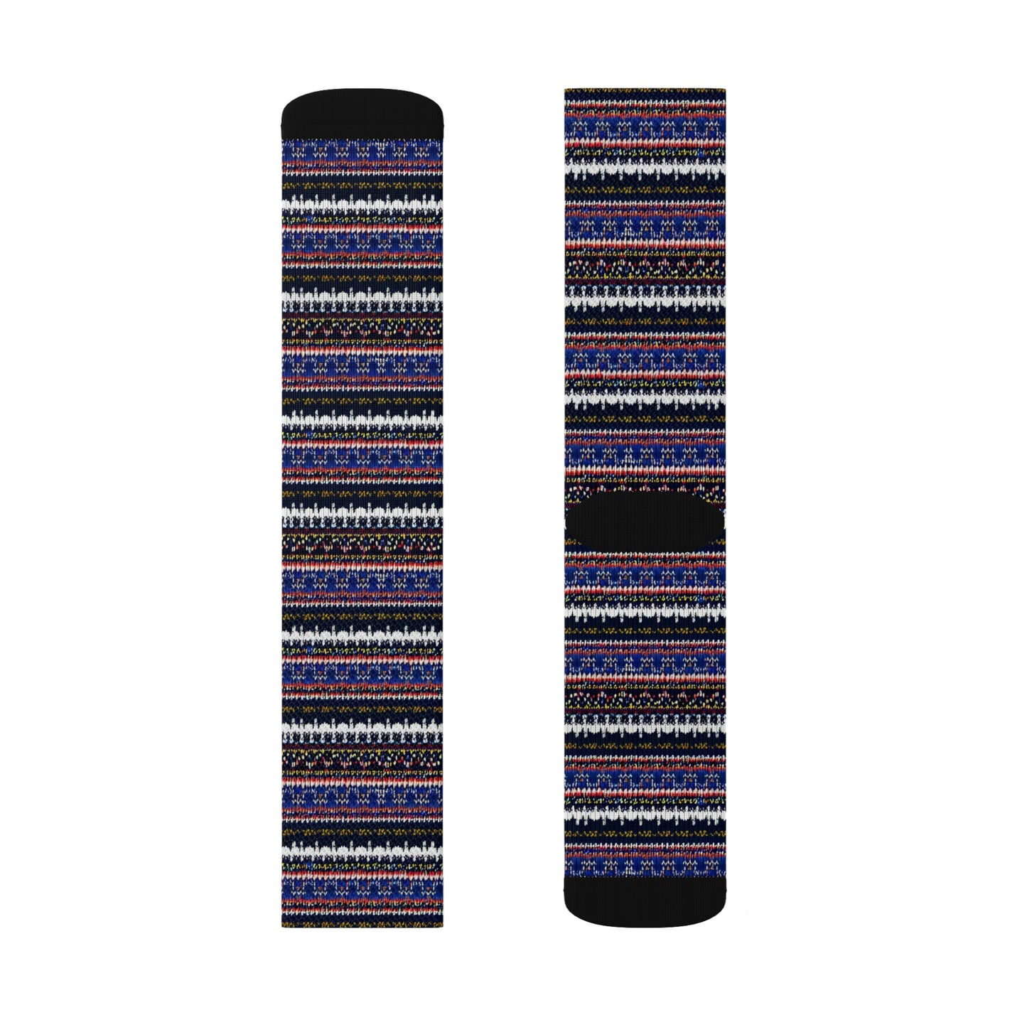 Chalet Collection Striped Breatheable Moisture Wicking Performance Printed Fashion Sublimation Socks