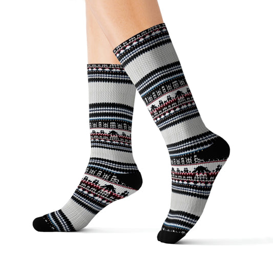 Chalet Collection Breatheable Moisture Wicking Performance Printed Fashion Sublimation Socks