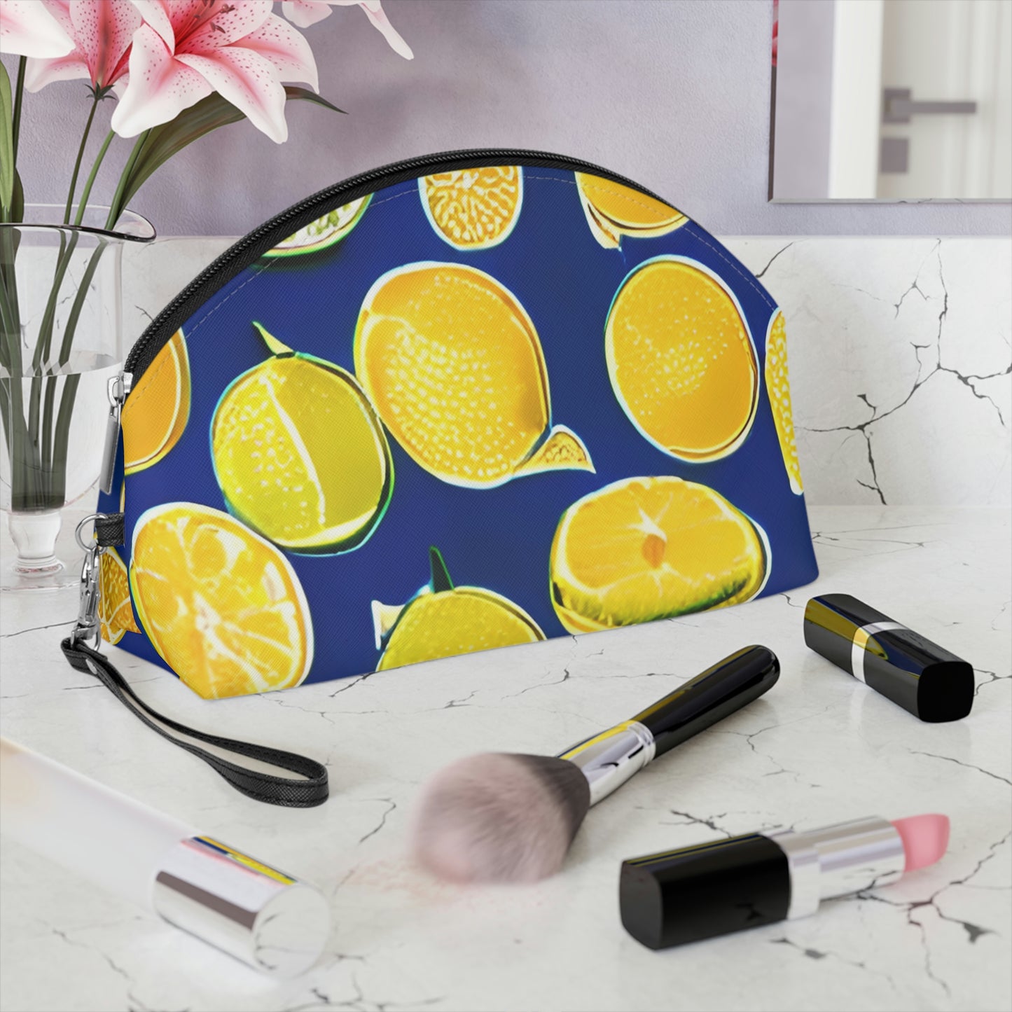 Citrus Zippered Makeup Cosmetics Bag