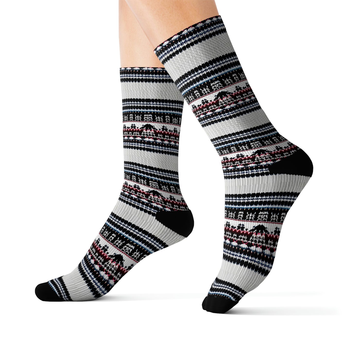 Chalet Collection Breatheable Moisture Wicking Performance Printed Fashion Sublimation Socks